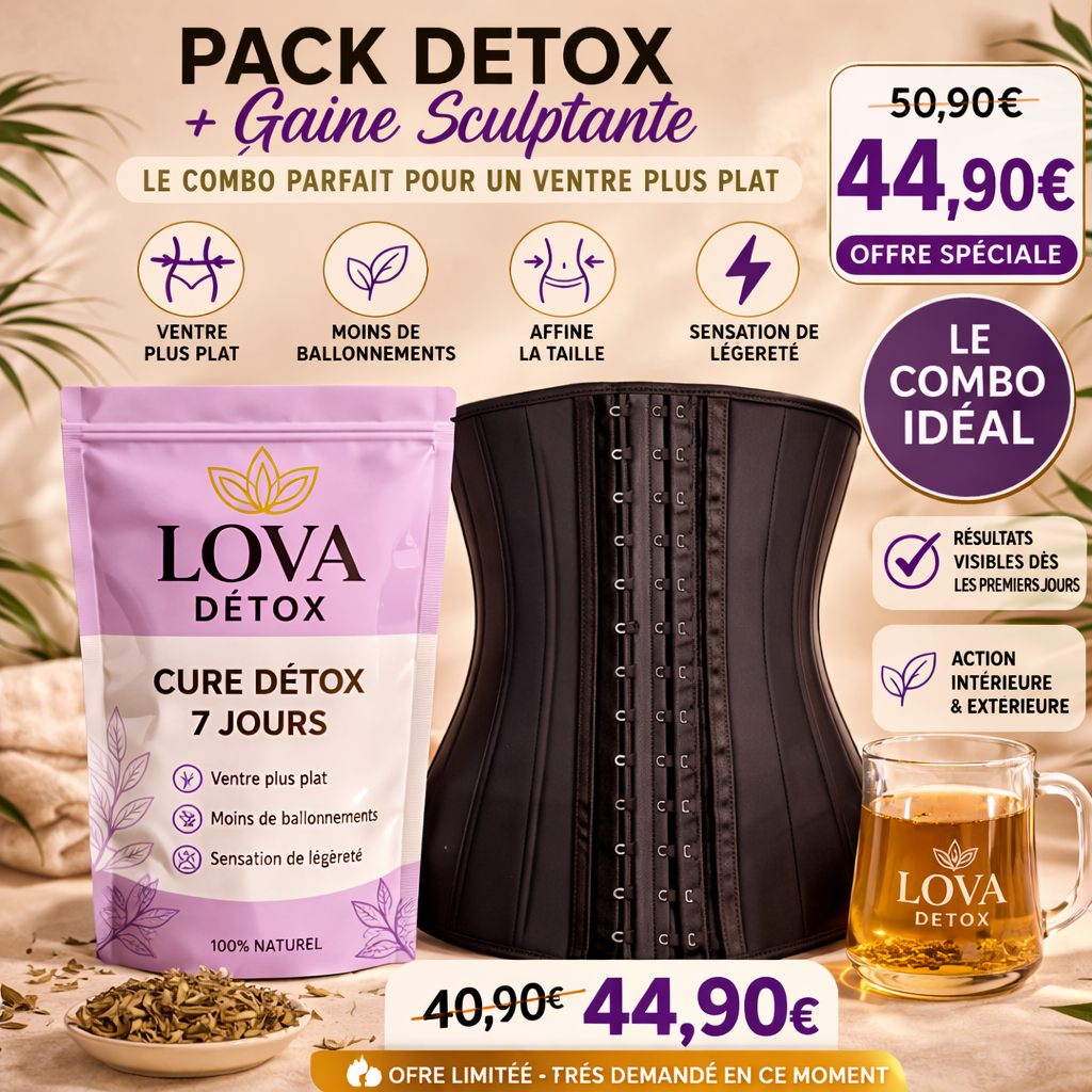 Pack Detox 7jours + Gaine Sculptante – Lova Detox